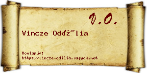 Vincze Odília névjegykártya